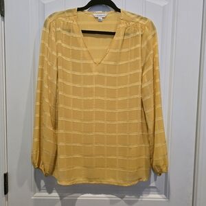 Yellow V-Neck Women's Shirt